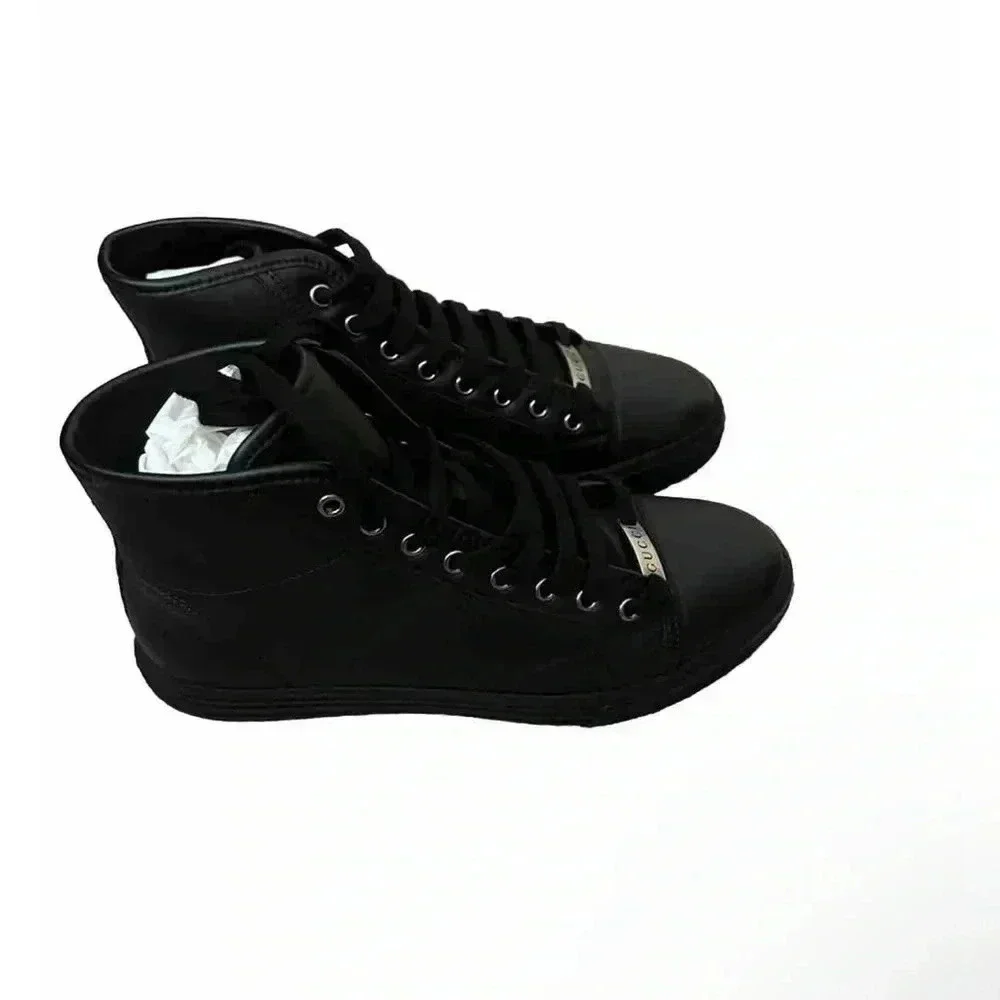 Gucci California Micro Black Leather High Top Size G6, US 6.5/7